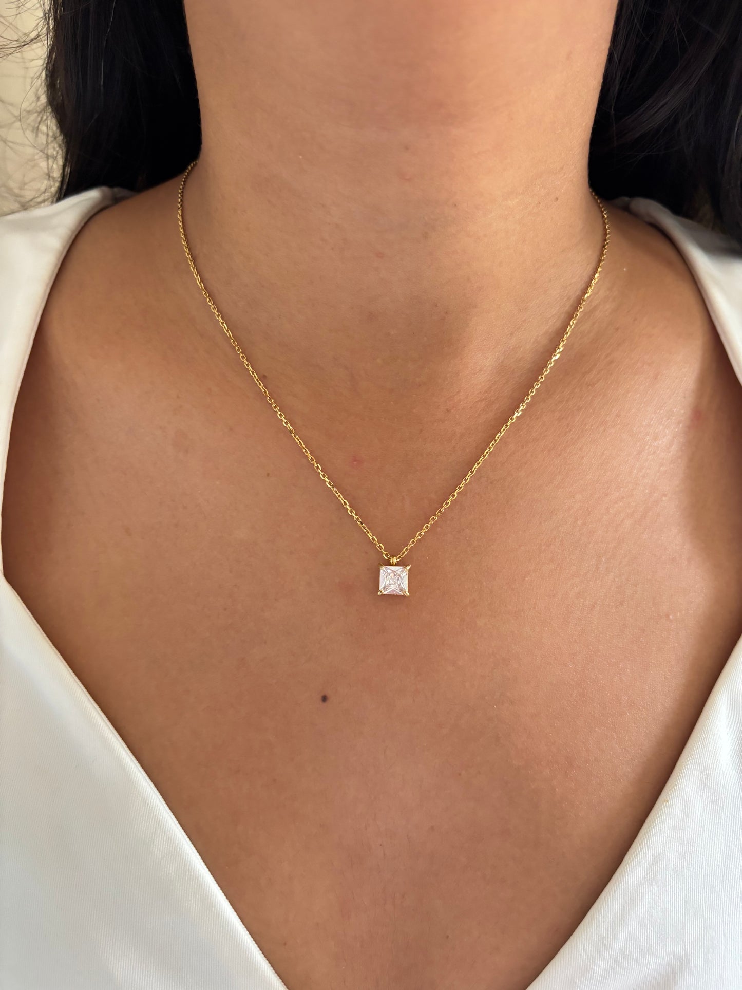 Princess Solitaire Necklace