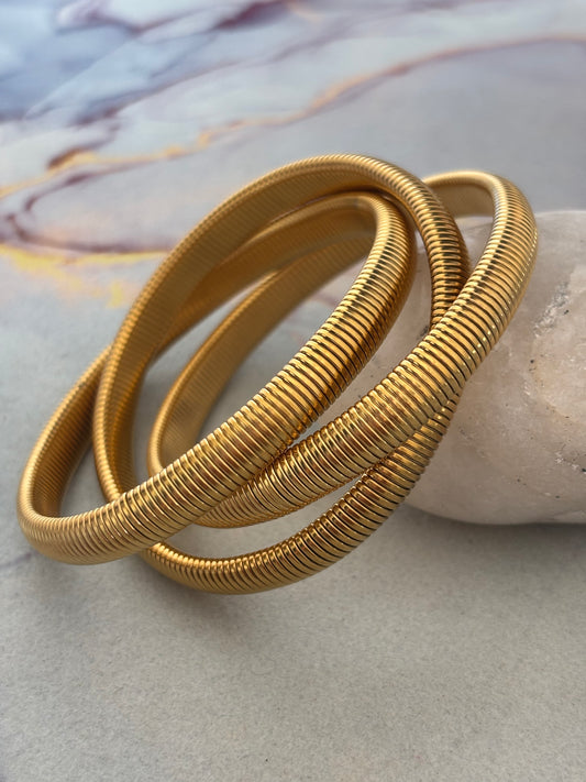Spiral 3 Layer Bracelet - Stainless Steel