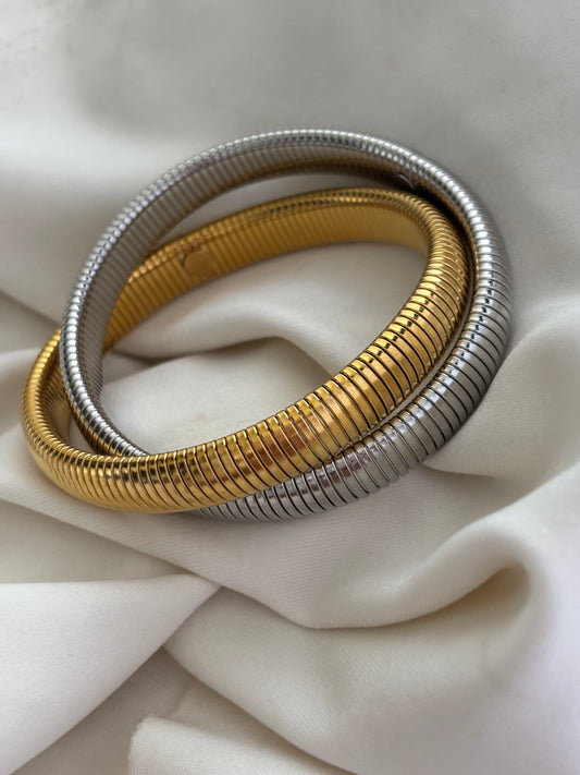 Dual Tone Spiral Bracelet