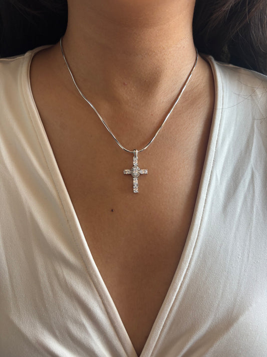 Silver Noah Cross Necklace