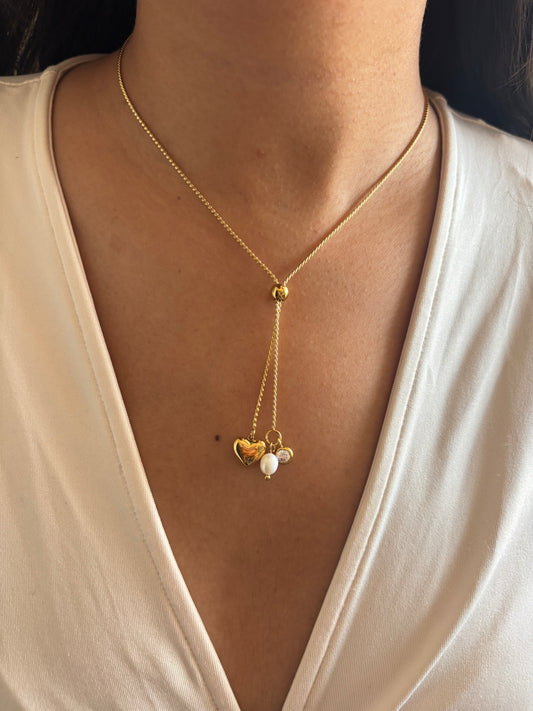 Heart Pull Up Charm Necklace