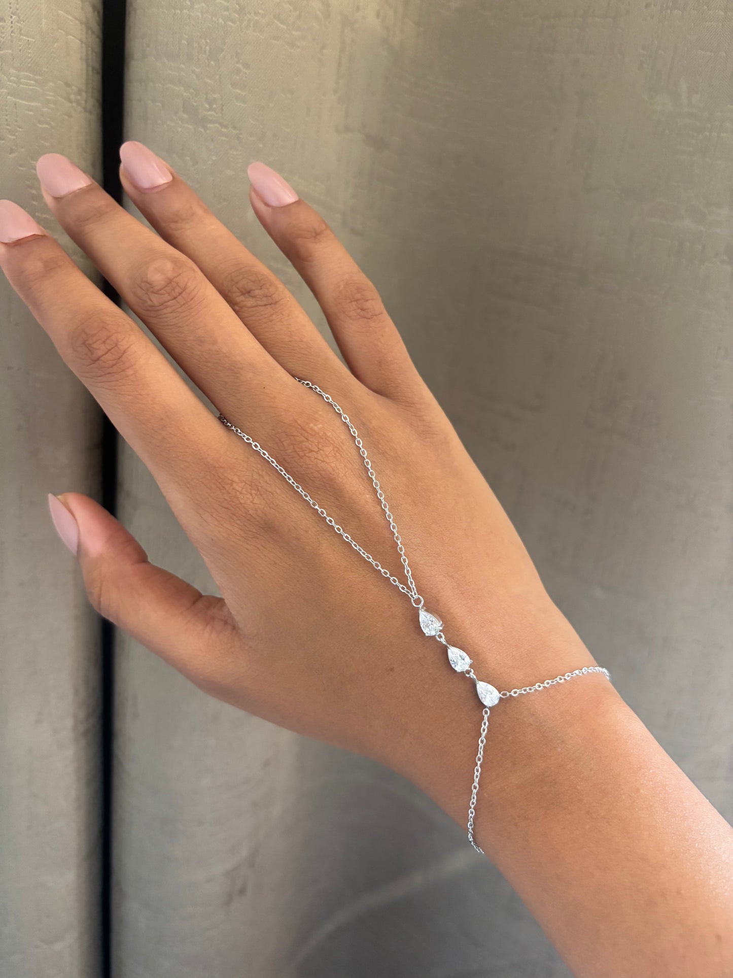 Silver Pear Hand Chain
