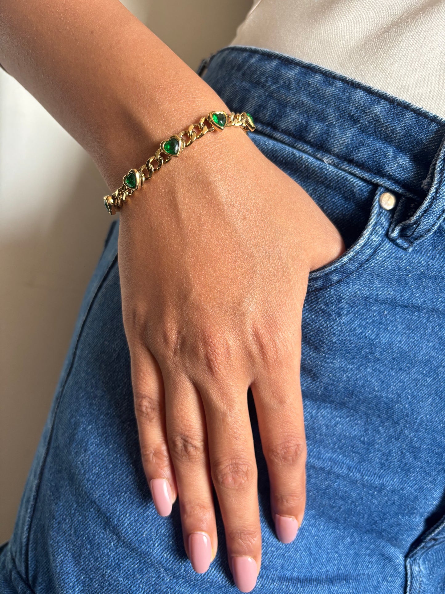Amara Emerald Chunky Bracelet