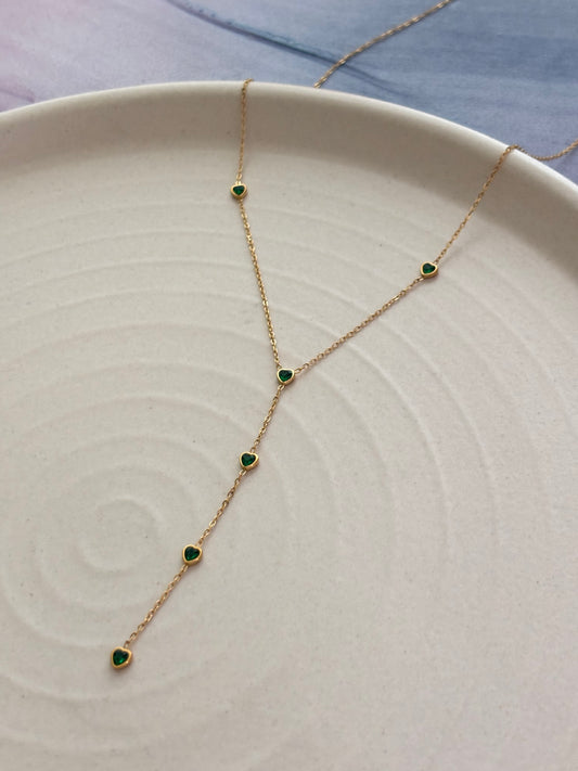 Emerald Cupid Y Necklace