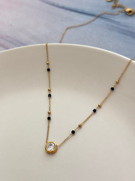 Bezel Solitaire Mangalsutra