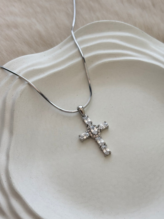Silver Noah Cross Necklace