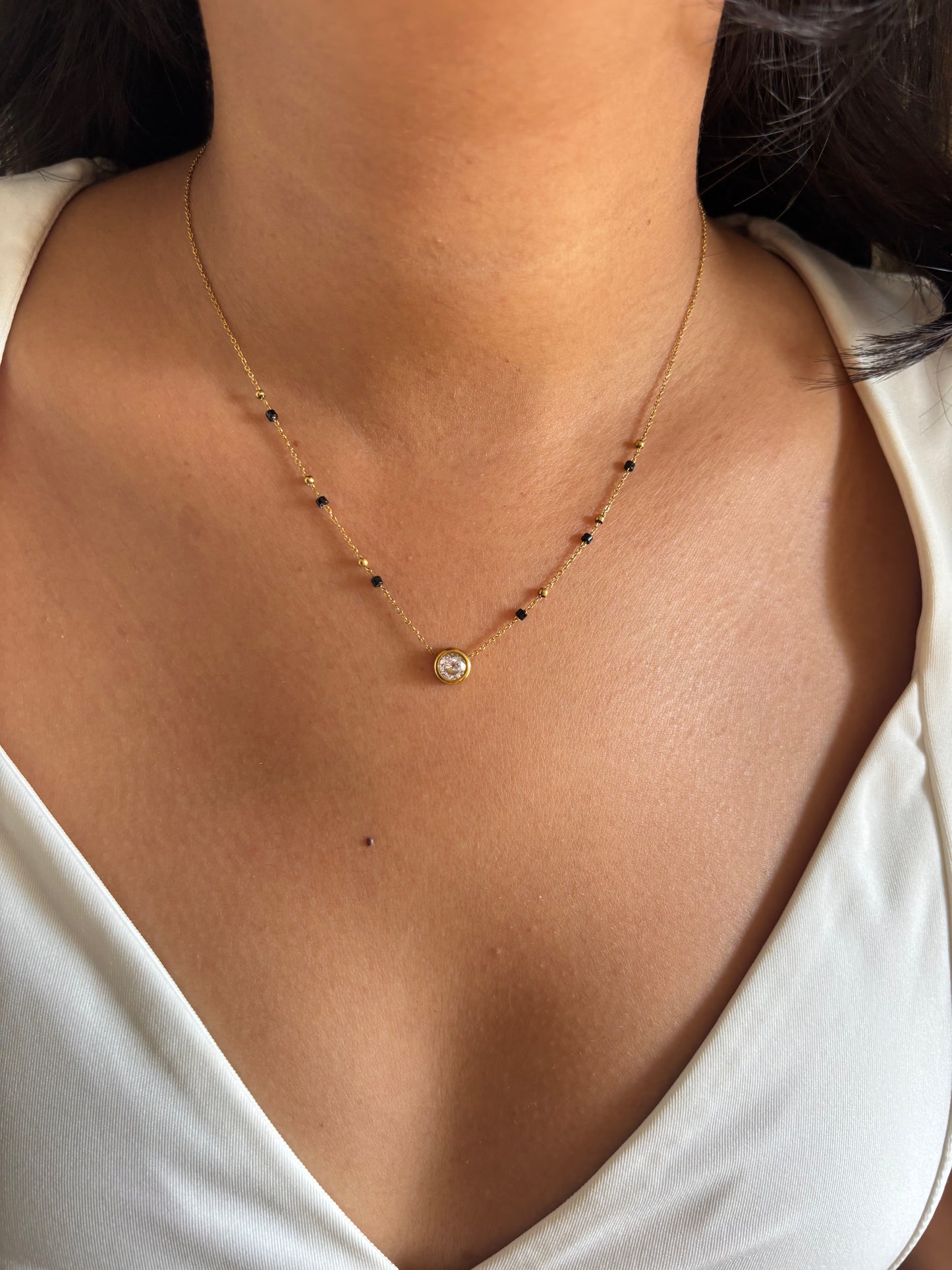 Bezel Solitaire Mangalsutra