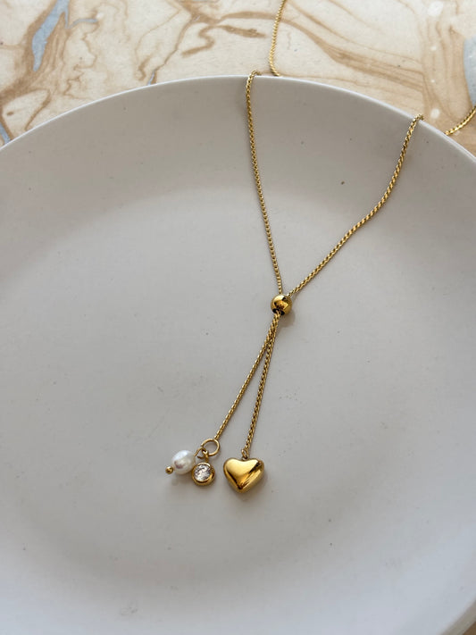 Heart Pull Up Charm Necklace