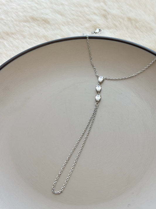 Silver Pear Hand Chain