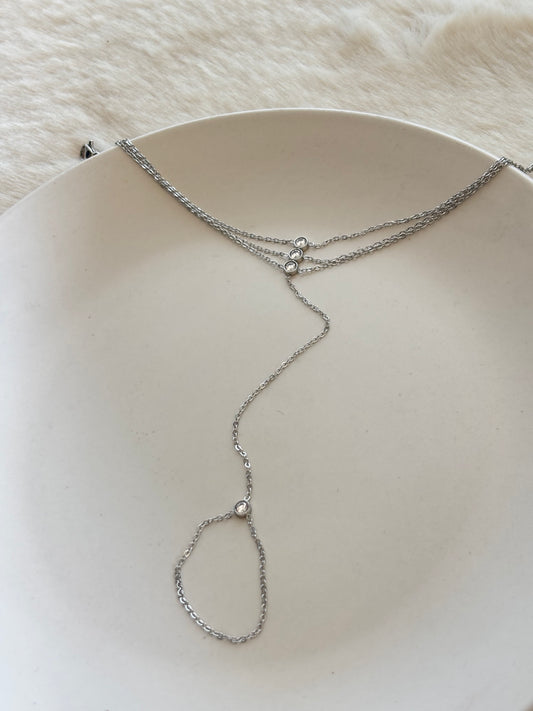 Silver Sarah Hand Chain
