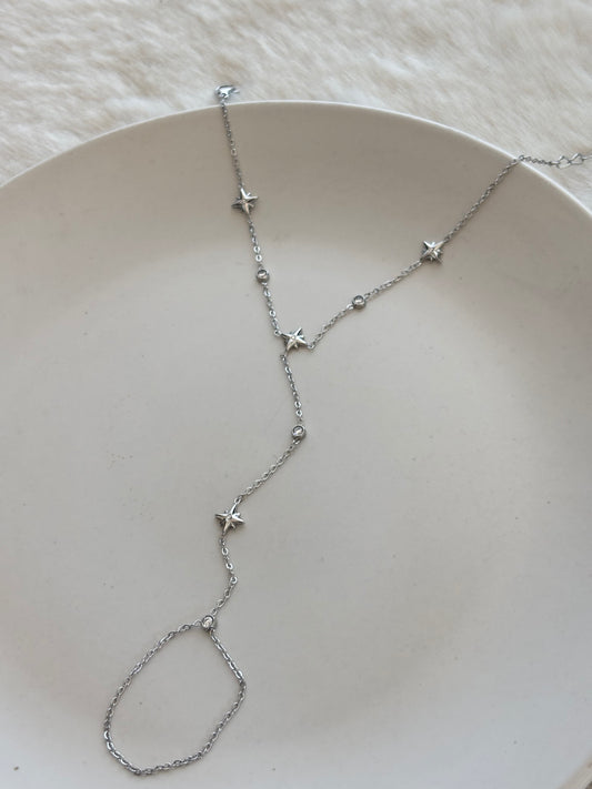 Silver Shinning Star Hand Chain
