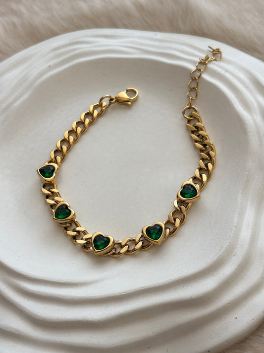 Amara Emerald Chunky Bracelet