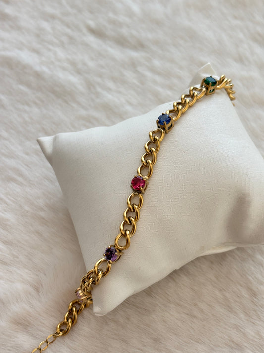 Chunky Multi Studded Cuban Bracelet