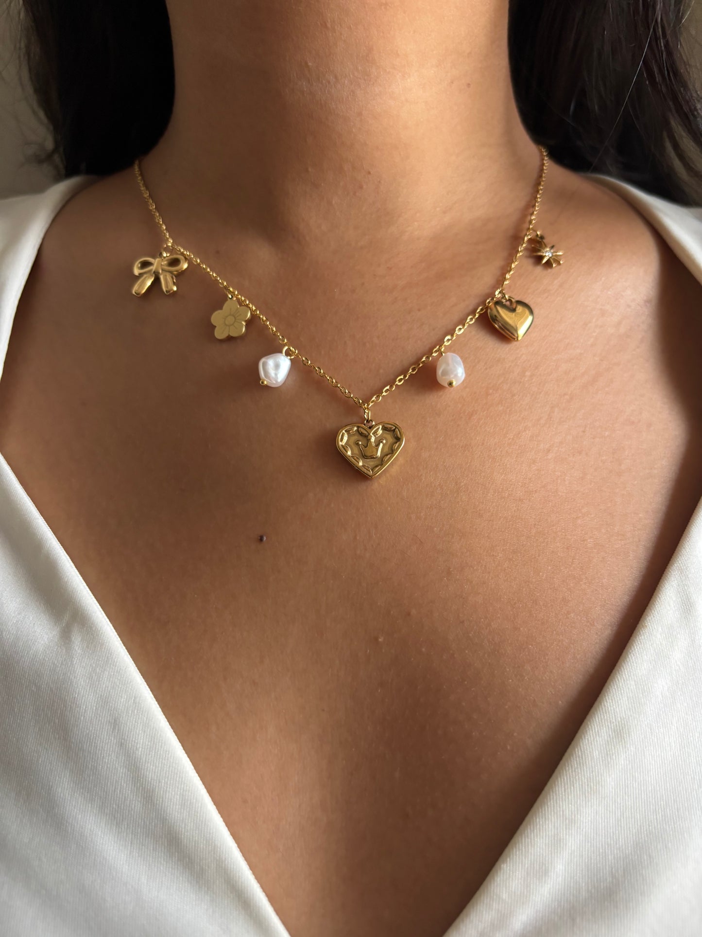 Coquette Bow Charm Necklace