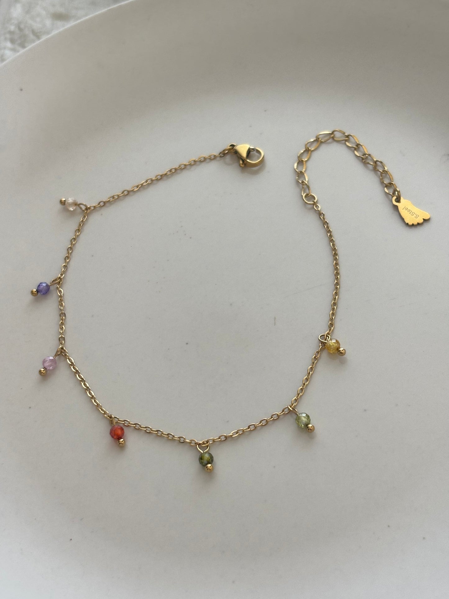Multi Color Beaded Anklet