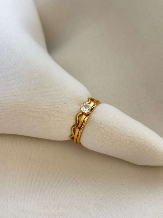Solitaire Stack Ring (set of 3)