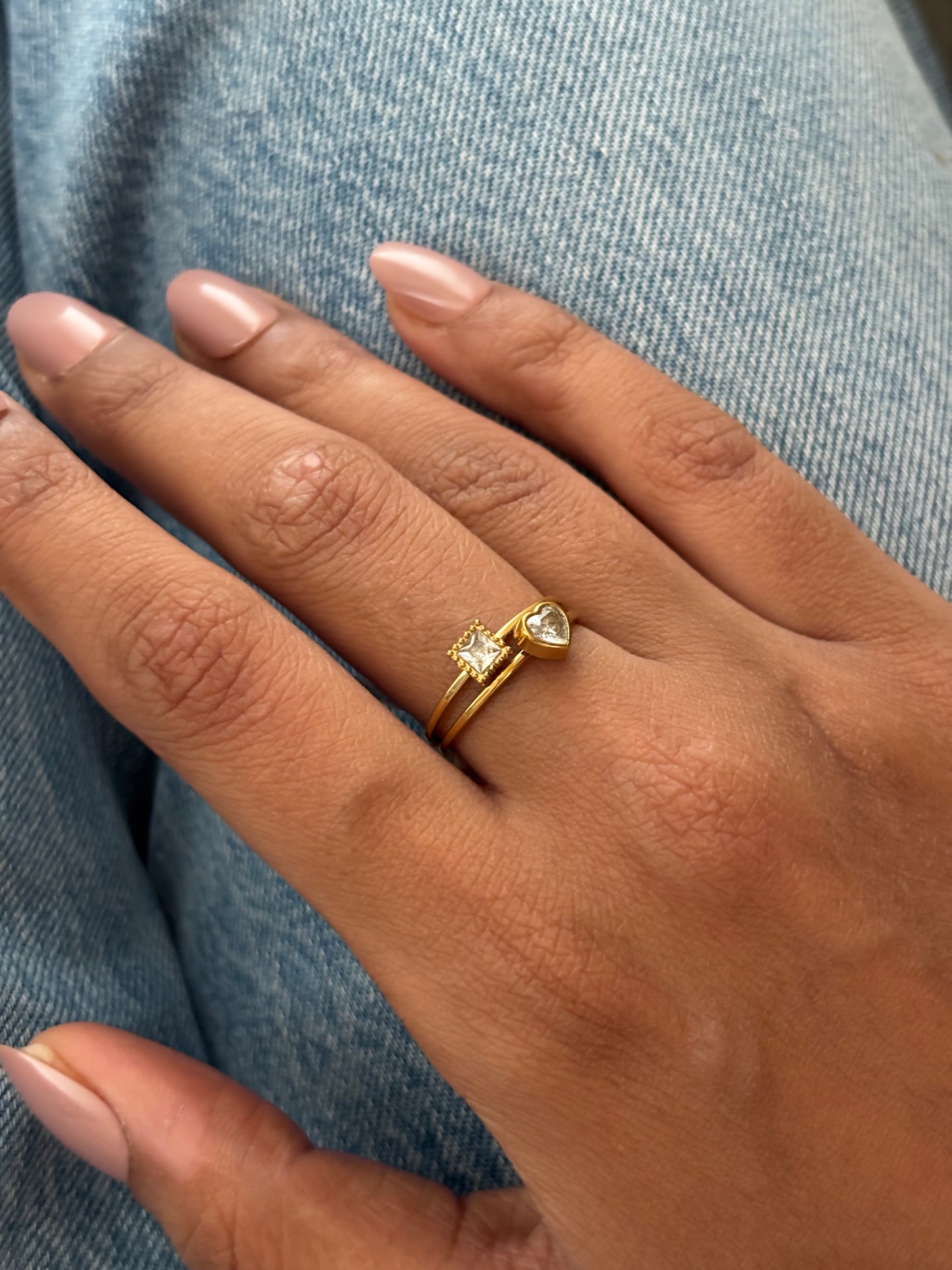 Love Square Ring(set of 2)