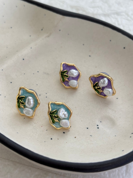 Enamel Ocean Studs