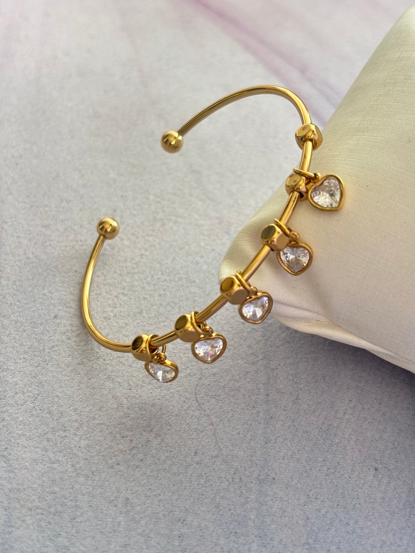 Clear Heart Charm Bracelet