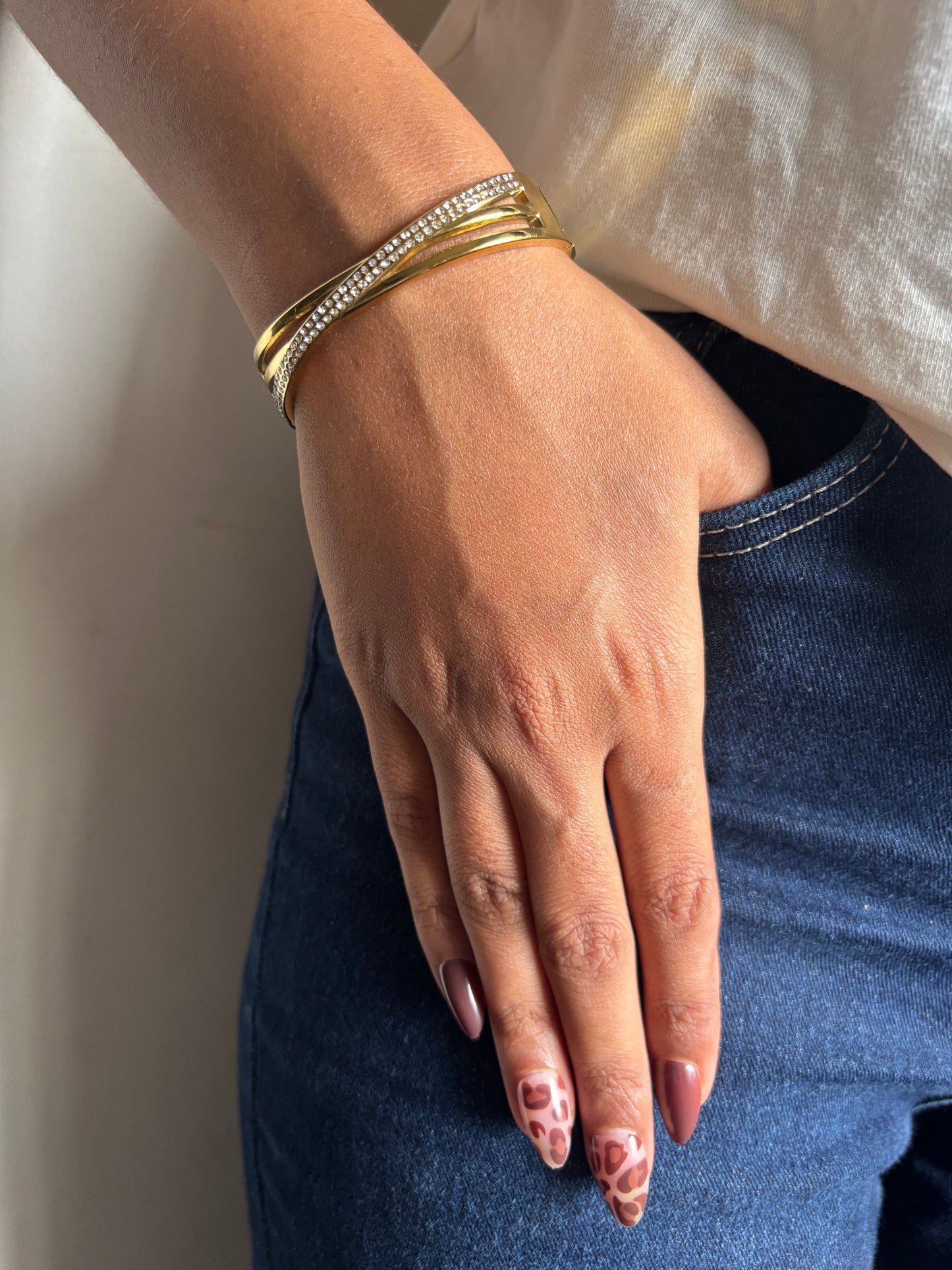 Cross-over Studded Bracelet
