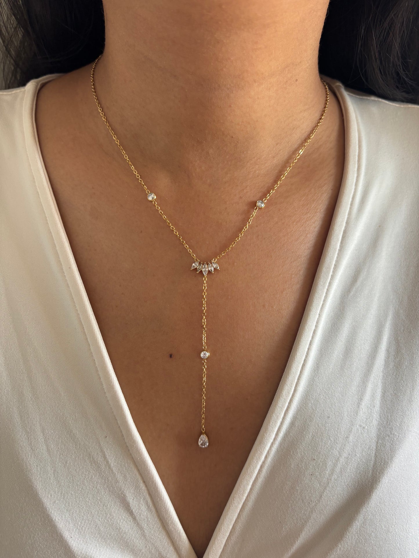 Janice Studded Y-Necklace