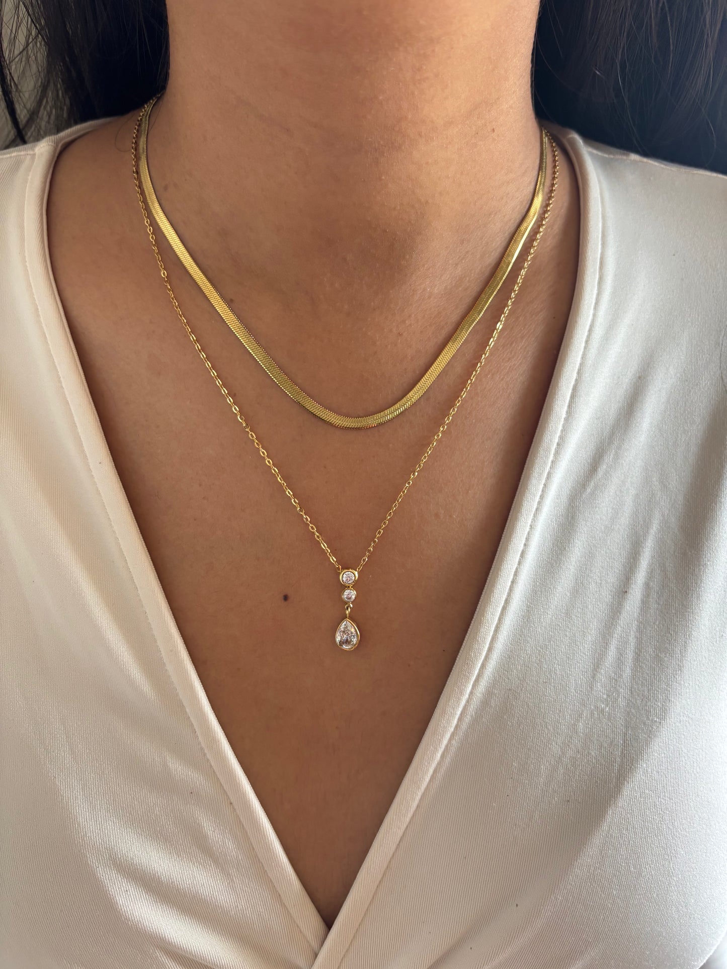 Pheobe Drop layered Necklace