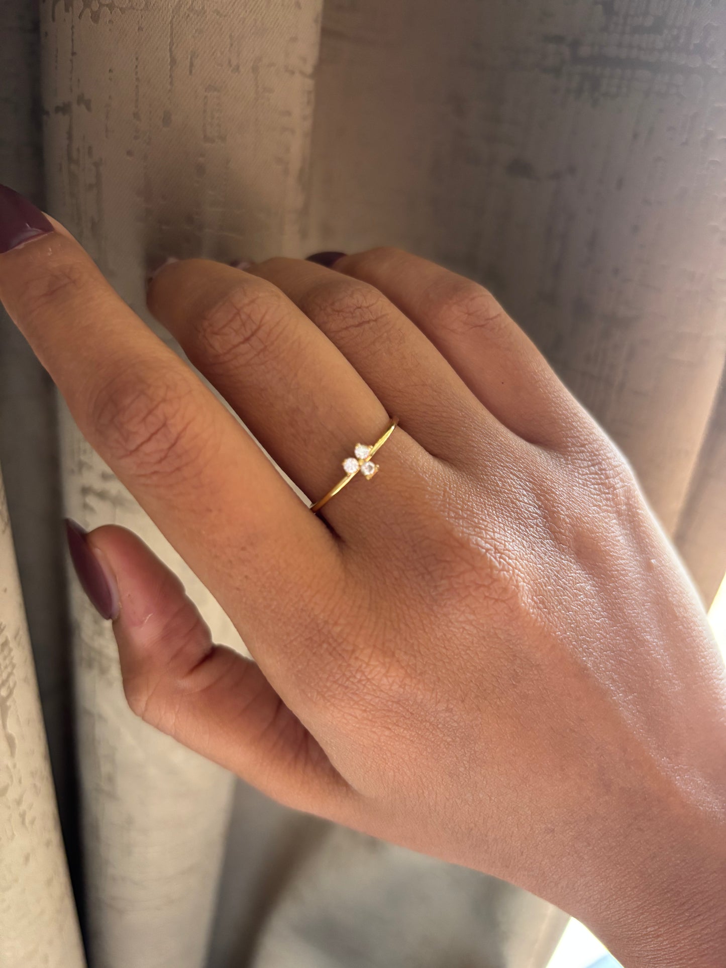 Dainty Lea Studded Adjustable Ring