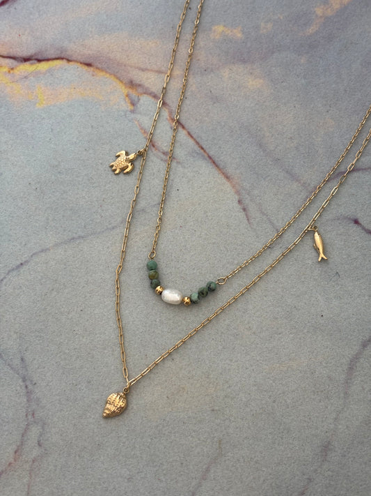 Santorini Layered Charm Necklace