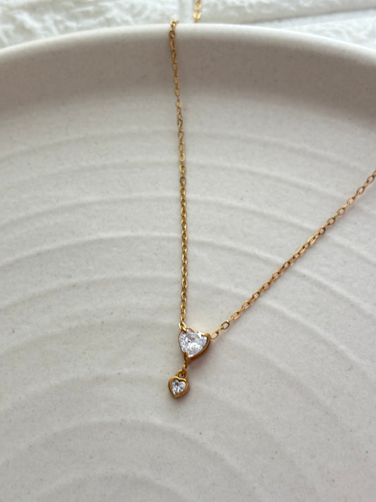 Solitaire Heart Drop Necklace