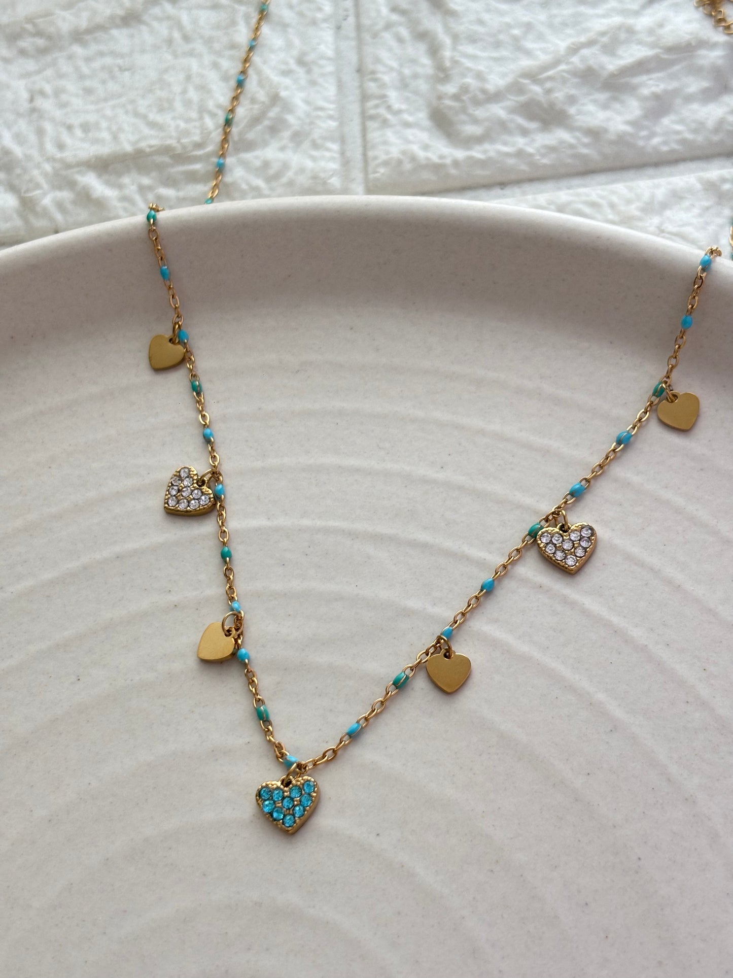 Lazuli Heart Charm Necklace