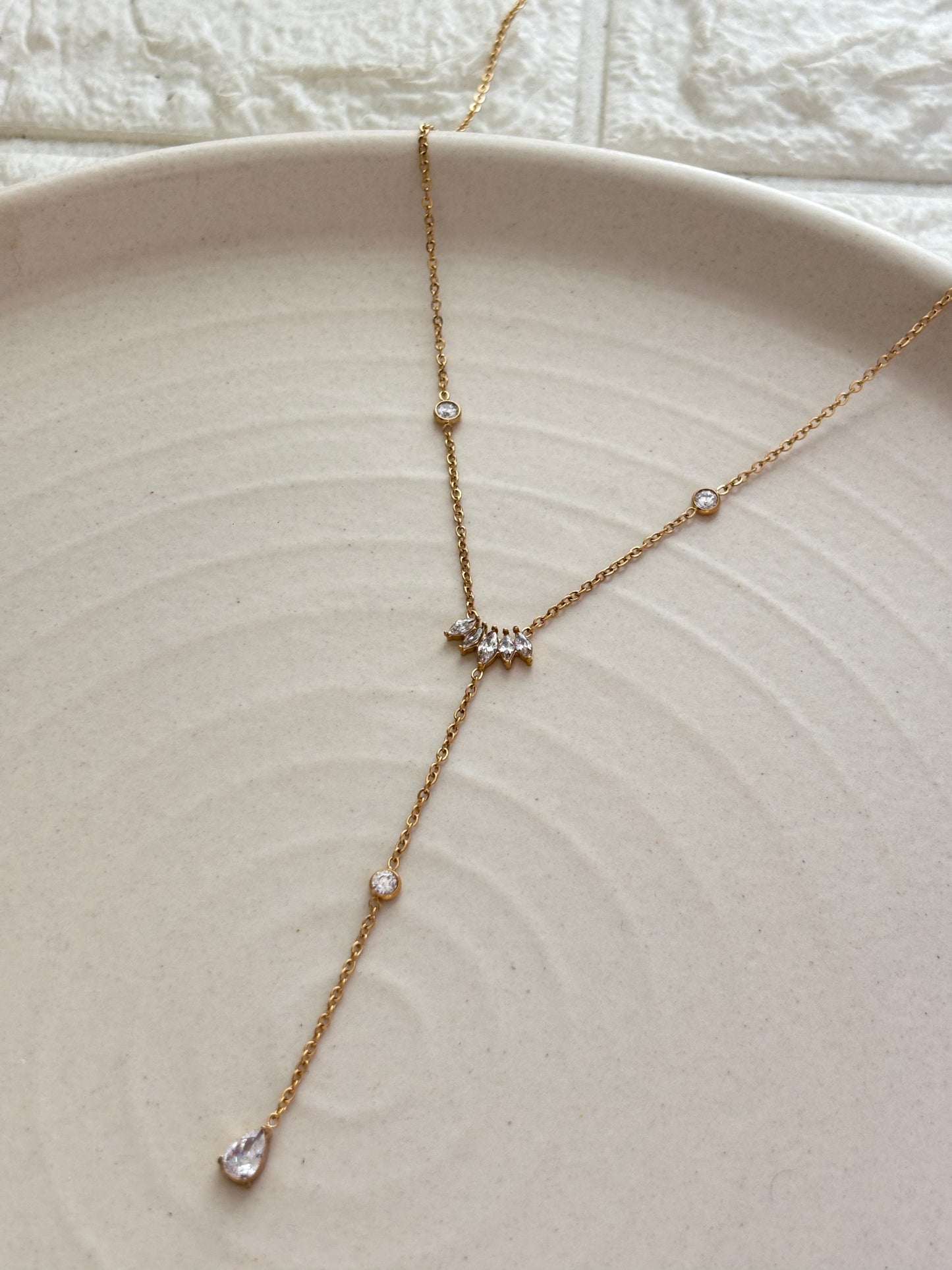 Janice Studded Y-Necklace