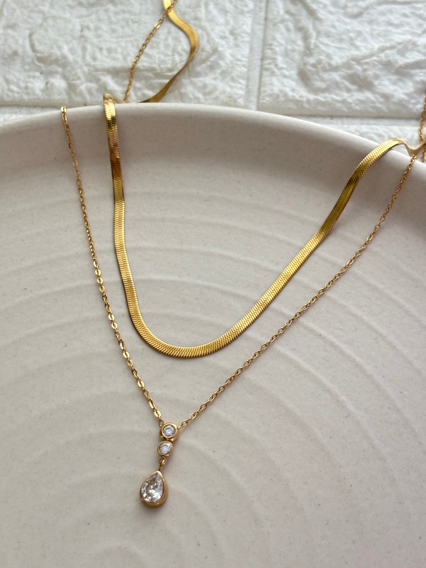 Pheobe Drop layered Necklace