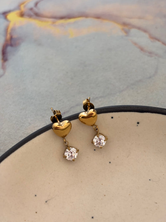Heart Drop Studs