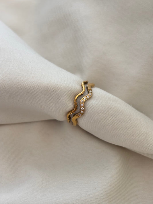 Studded Wavy Ring