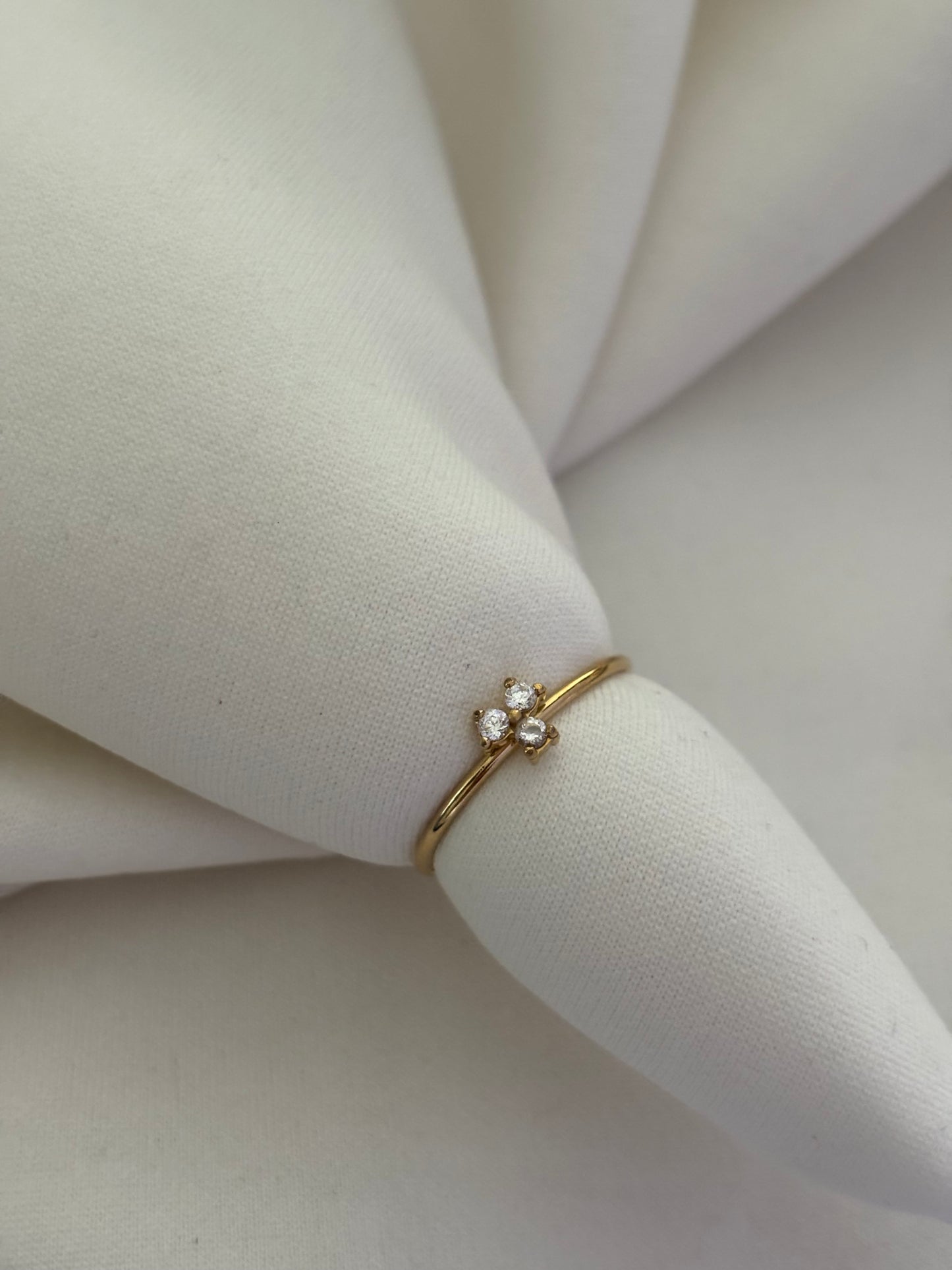 Dainty Lea Studded Adjustable Ring
