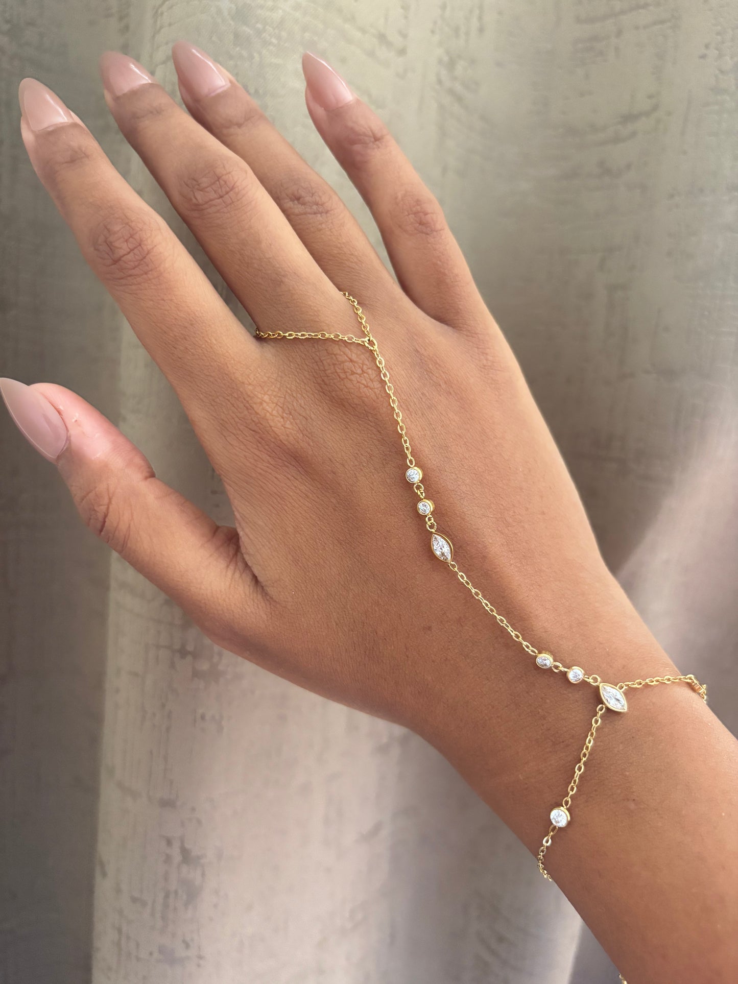 Marquise Luxe Studded Hand Chain