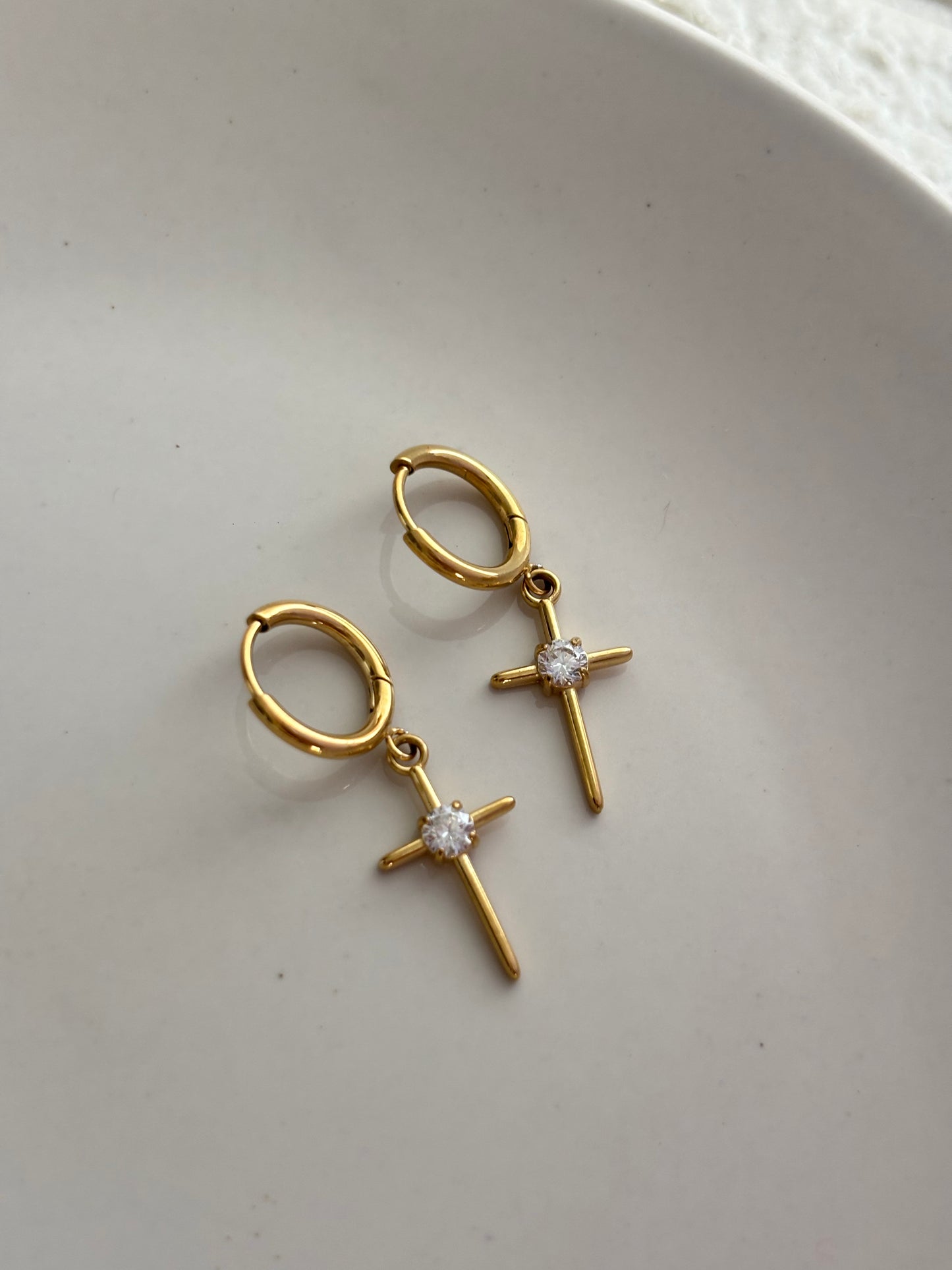 Crossia Charm Hoops