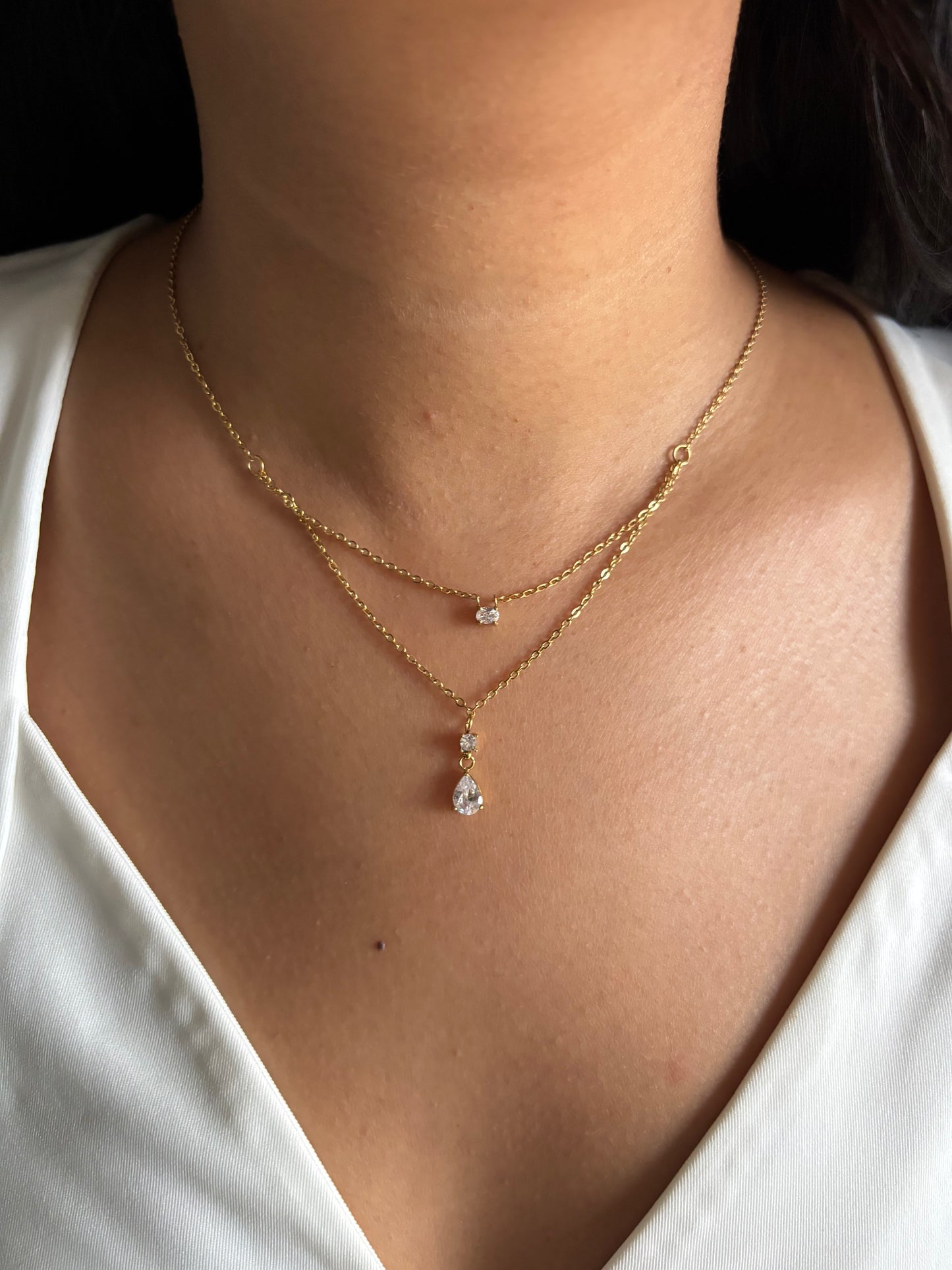 Pear layered Necklace