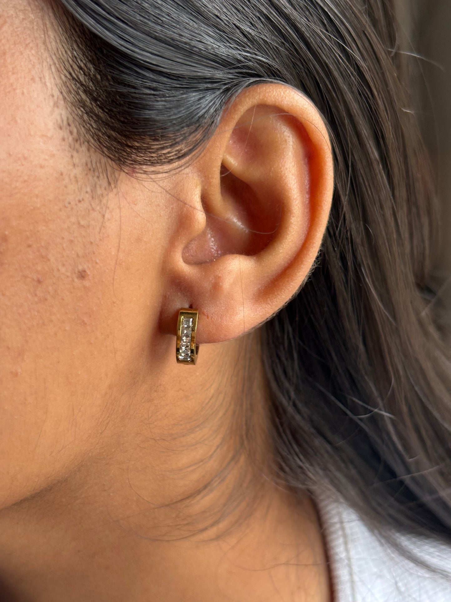 Mini Eternity Studded Hoops
