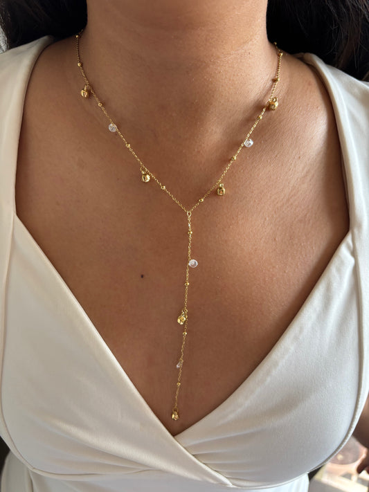 Crystal Charm Y Necklace