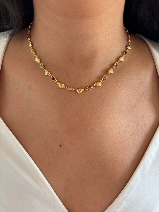 Elara Multi Heart Necklace