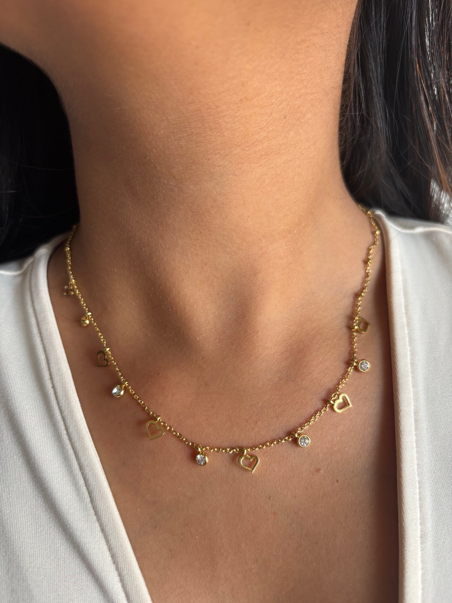 Heart cut-out Diamond Necklace