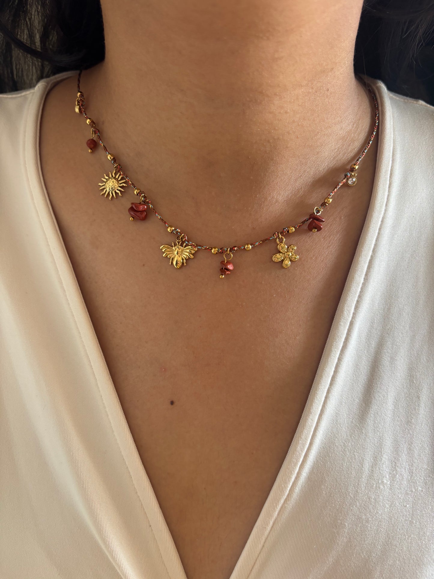Bee Hive Charm Necklace