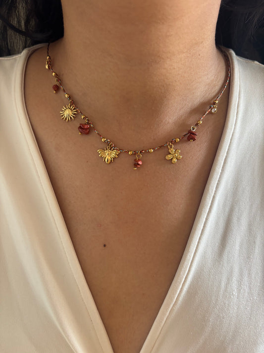 Bee Hive Charm Necklace