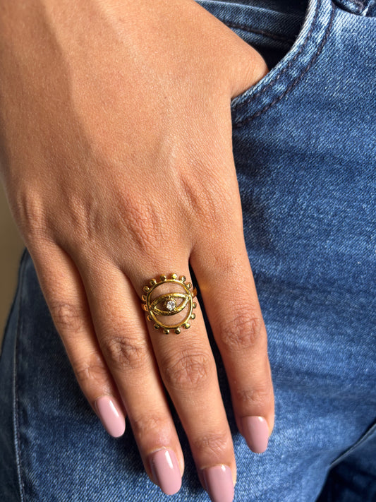 Lunar Eye Adjustable Ring