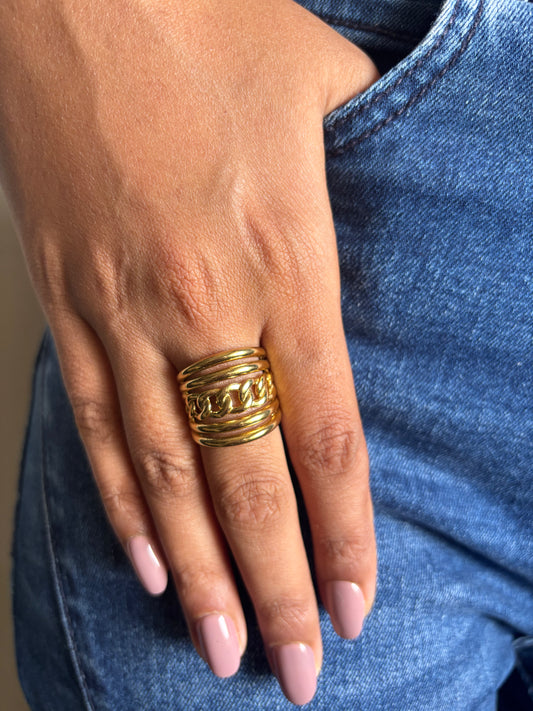 Cuban Chunky Ring Size-7