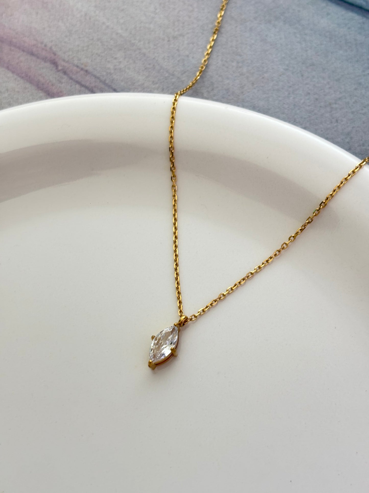 Marquise Solitaire Necklace