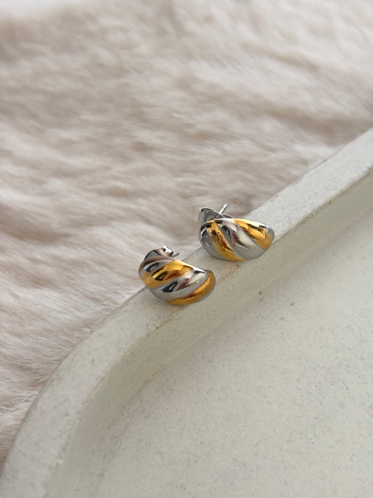 Croissant Dual Tone Studs