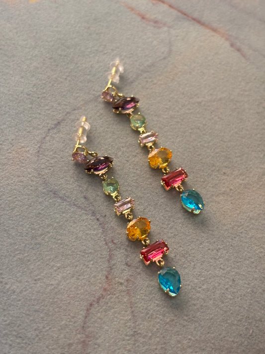 Aventurine multi-color Dangler(Brass)