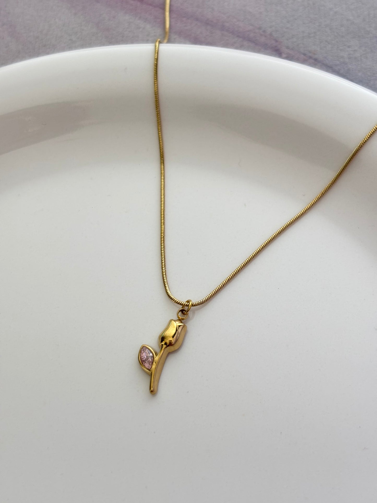 Rosy Pink Charm Necklace